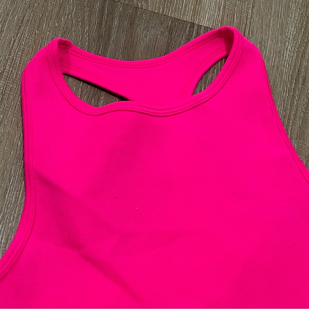 Free People Intimately Hot Pink racerback Tank Top Size M/L - Picture 3 of 4